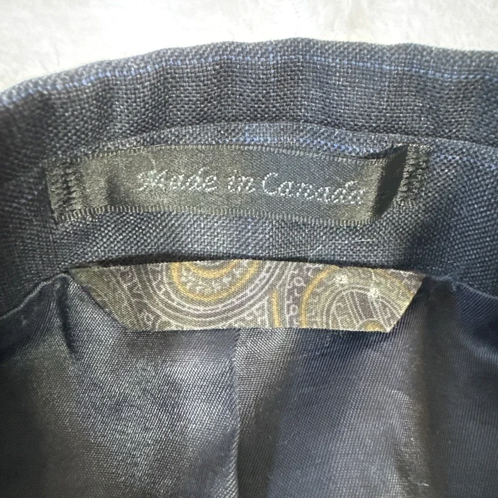Ralph Lauren Dark Blue Sports Jacket‎ 100% Wool Union Made Canada Vintage 42L